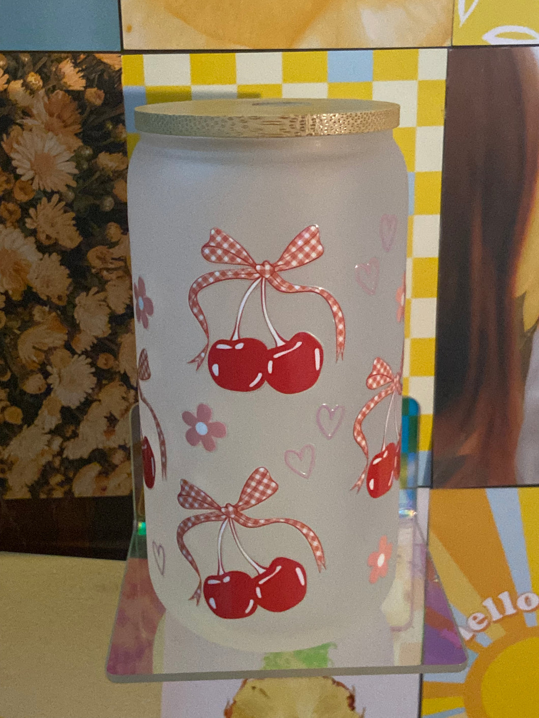 🍒Cherry Bomb Frosted Glass Cup